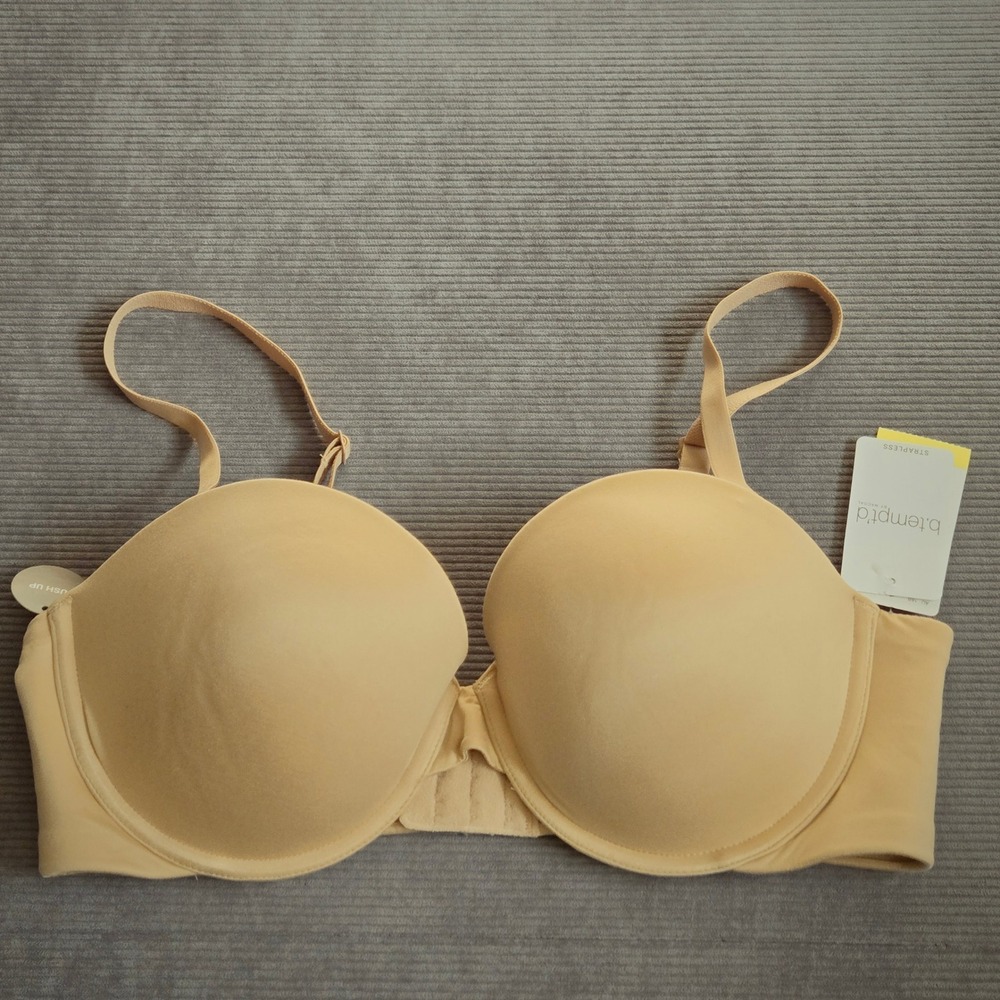 b.tempt'd by Wacoal Strapless Push Up Bra Womens 38B Beige NEW 954381